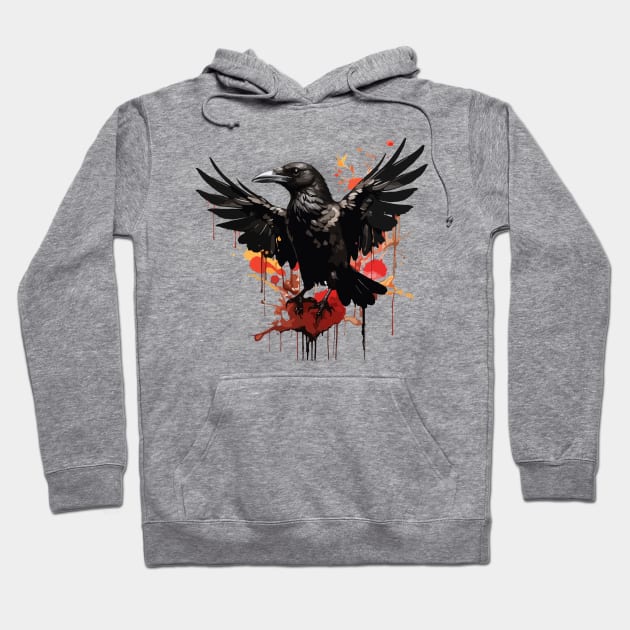 Black Raven Hoodie by CatCoconut-Art